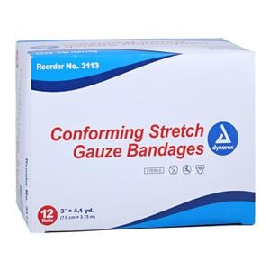 Gauze Bandage Polyester 3"x4.1yd Sterile 12/Bx, 8 BX/CA