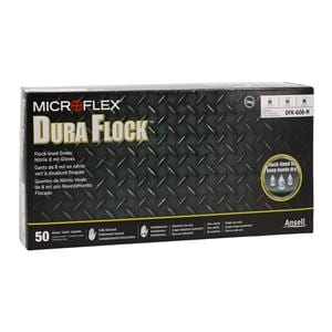 MICROFLEX Dura Flock Nitrile Exam Gloves Medium Green 50x10/Ca