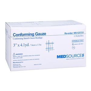 Conforming Bandage Polyester 3" Sterile 12/Bx, 8 BX/CA