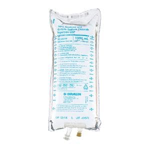 IV Injection Solution Dextrose 10%/Sodium Chloride 0.45% 1000mL Plstc Cntn 12/Ca