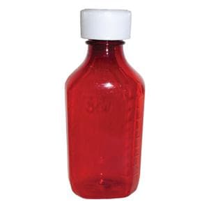Syrup Bottle Plastic 8oz Amber Reusable 100/Ca