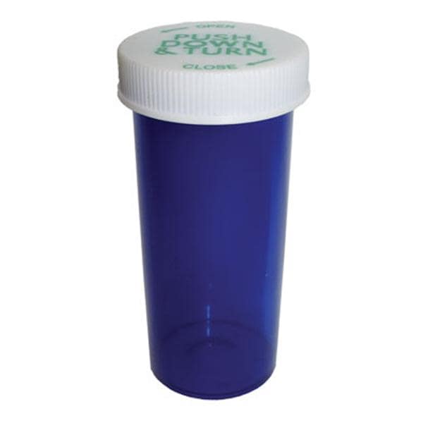 Medicine Vial Plastic 20 Dram Blue Reusable 360/Ca
