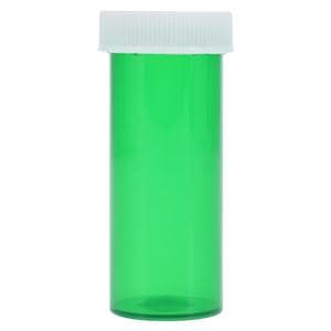 Medicine Vial Plastic 8 Dram Green Reusable 410/Ca