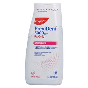 PreviDent 5000 Sensitive Toothpaste Liquid Gel Rx Only 1.1% NaF Mint 3.4oz/Bt