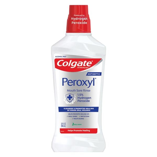 Colgate Peroxyl Mouth Sore Rinse 32 oz Mild Mint Alcohol Free 32oz/Bt, 6 BT/CA