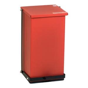 Trash Cn 8 Gal Rd Epxy Stl w/ Step-On Pedal, Slf-Clsng Lid, Labels Ea