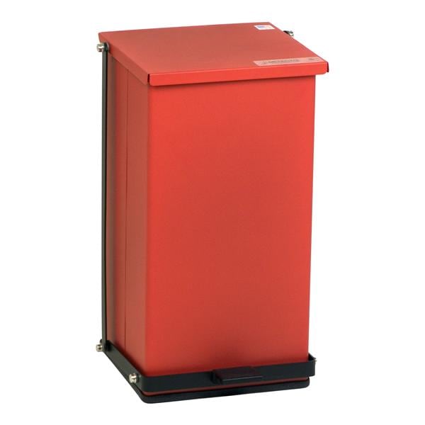 Trash Cn 8 Gal Rd Epxy Stl w/ Step-On Pedal, Slf-Clsng Lid, Labels Ea