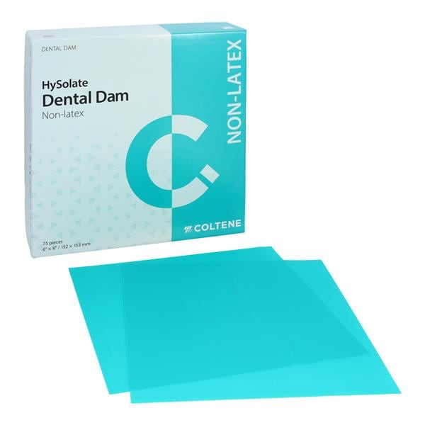 Latex-Free Rubber Dam 6 in x 6 in Medium Gauge Green 75/Bx