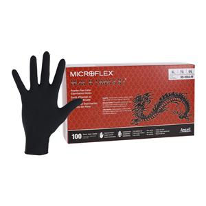 MICROFLEX Black Dragon Latex Exam Gloves X-Large Black Non-Sterile 100/Bx