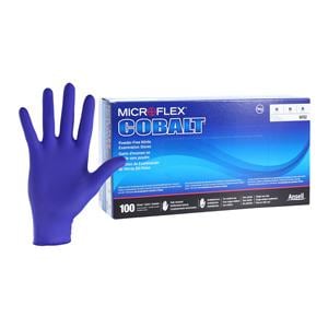 MICROFLEX Cobalt Nitrile Exam Gloves Medium Blue Non-Sterile 100/Bx