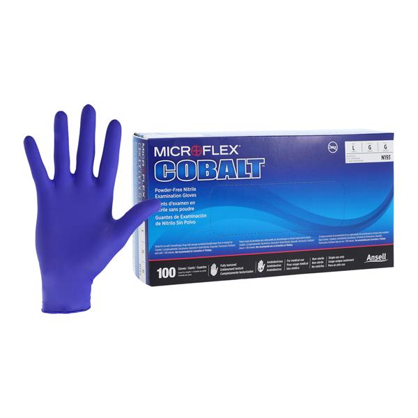 MICROFLEX Cobalt Nitrile Exam Gloves Large Blue Non-Sterile 100/Bx
