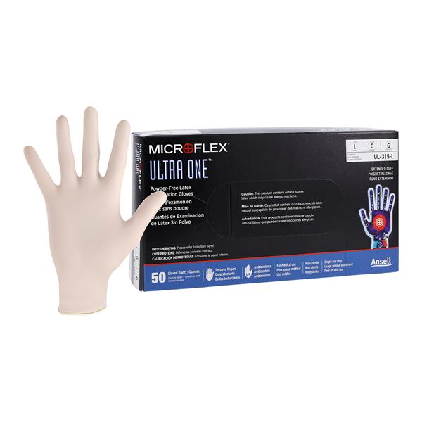 MICROFLEX Ultra One Latex Exam Gloves Large Natural Non-Sterile 50/Bx