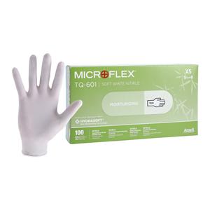 MICROFLEX Soft White Nitrile Exam Gloves X-Small White Non-Sterile 100/Bx