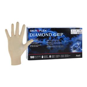 MICROFLEX Diamond Grip Latex Exam Gloves Small Natural Non-Sterile 100/Bx
