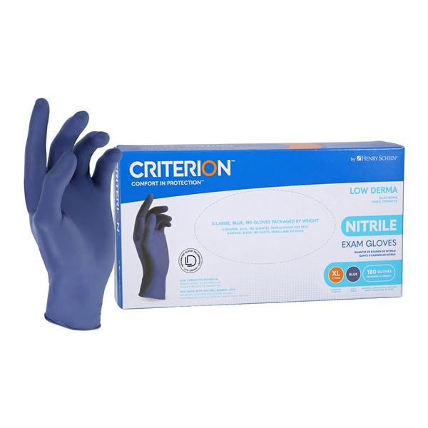 Criterion Low Derma Nitrile Exam Gloves X-Large Slate Blue Non-Sterile 180/Bx