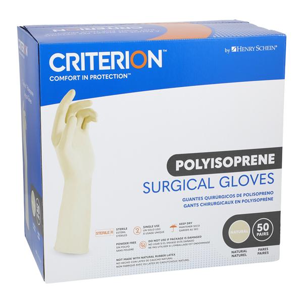 Criterion Polyisoprene Surgical Gloves 5.5 Natural 50Pr/Bx