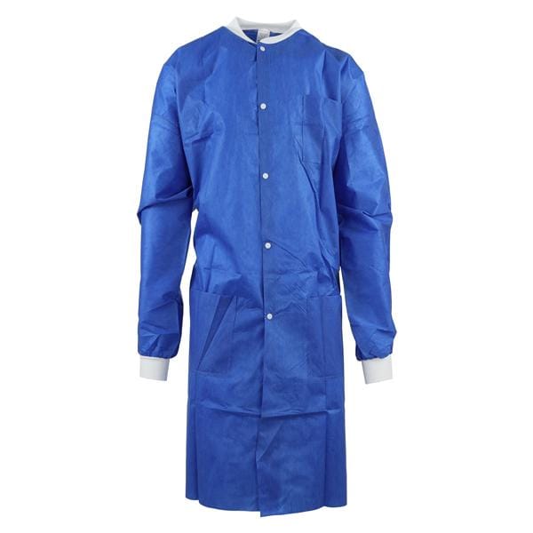 Criterion Protective Lab Coat SMS Large Ceil Blue 10/Pk