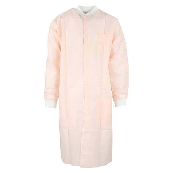 Criterion Protective Lab Coat SMS Large Light Pink 10/Pk
