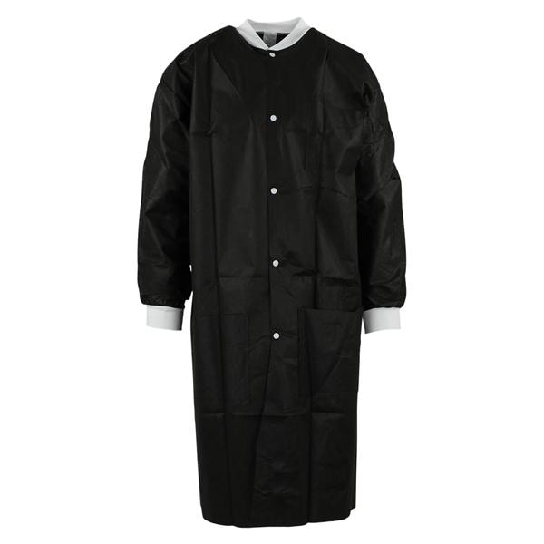 Criterion Protective Lab Coat SMS X-Large Black 10/Pk
