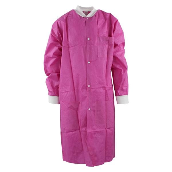 Criterion Protective Lab Coat SMS X-Large Raspberry 10/Pk