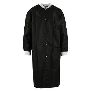 Criterion Protective Lab Coat SMS Small Black 10/Pk