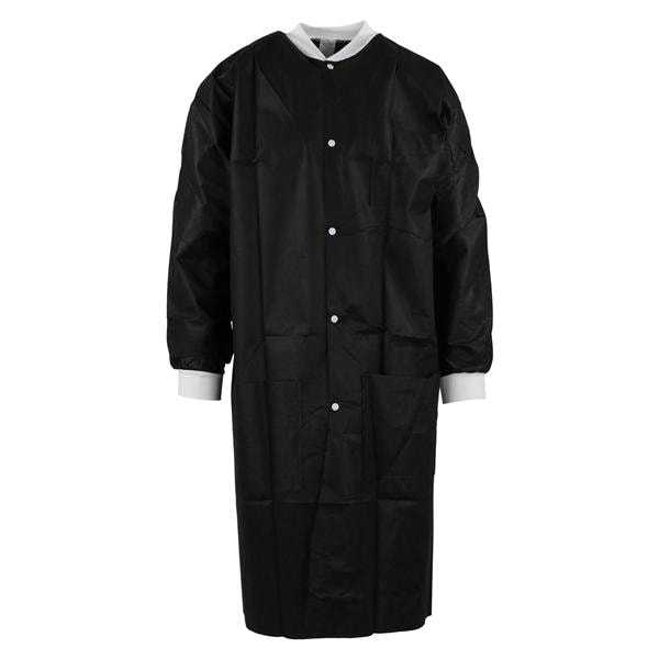 Criterion Protective Lab Coat SMS Small Black 10/Pk