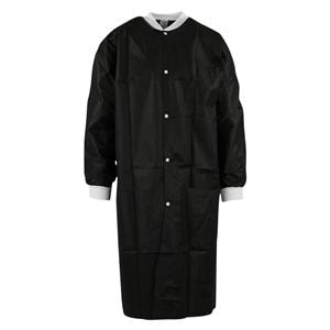 Criterion Protective Lab Coat SMS Medium Black 10/Pk