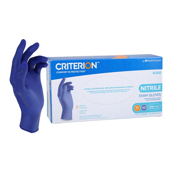 Criterion N300 Nitrile Exam Gloves X-Small Electric Blue Non-Sterile 300/Bx