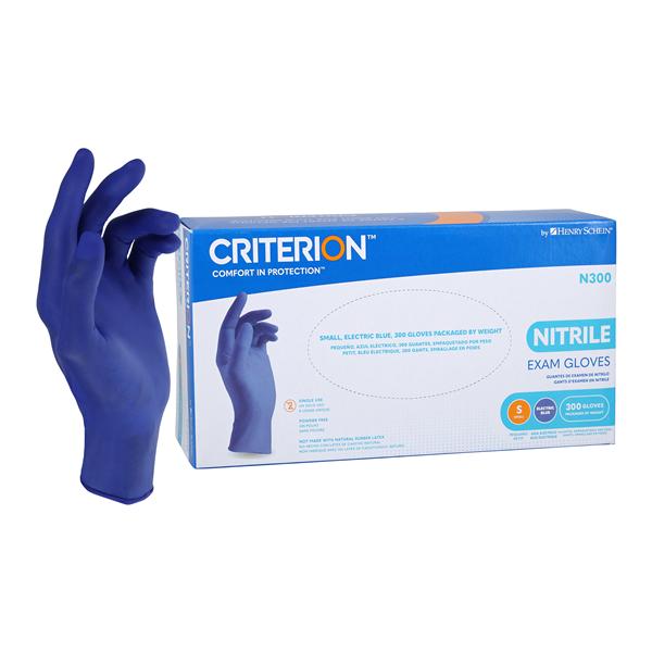 Criterion N300 Nitrile Exam Gloves Small Electric Blue Non-Sterile 300/Bx