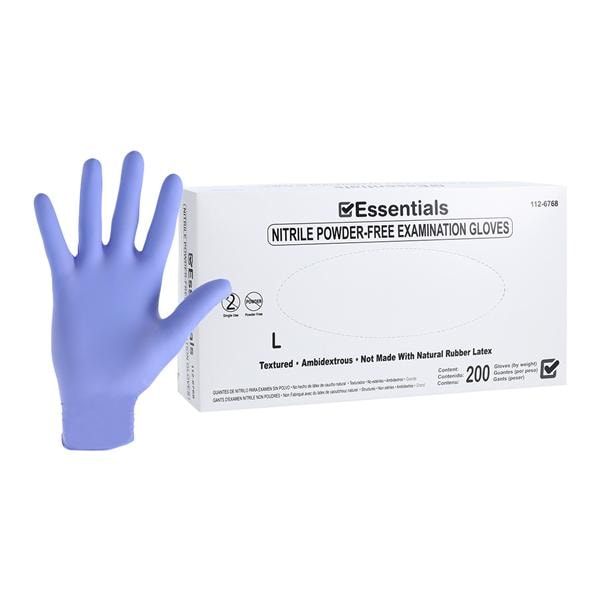 Essentials EDLP Nitrile Exam Gloves Large Periwinkle Non-Sterile 200/Bx