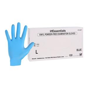 Essentials Vinyl Exam Gloves Large Blue Non-Sterile 100/Bx