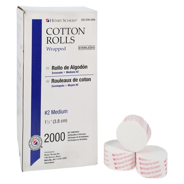 Wrapped Cotton Roll 1.5 in Sterile 2000/Bx