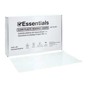 Essentials Headrest Cover 14.5 in x 10 in Plastic Clear Disposable 500/Bx