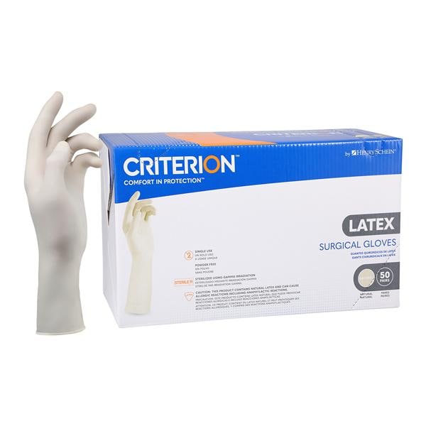 Criterion Latex Surgical Gloves 5.5 Natural 50Pr/Bx