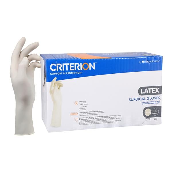 Criterion Latex Surgical Gloves 7.5 Natural 50Pr/Box