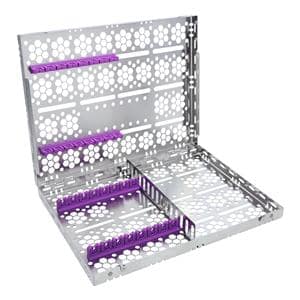 Double Decker Cassette 100% Stainless Steel Large Purple 24 Instruments Each