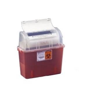 GatorGuard Sharps Container 2gal Transparent Red 6x14x17.5" Ld Plstc Ea