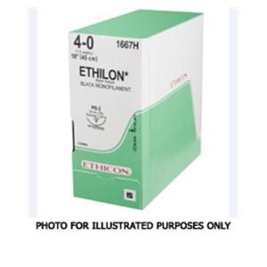 Ethilon Suture 10-0 8" Nylon Monofilament CSM-6/CSM-6 Black 12/Bx