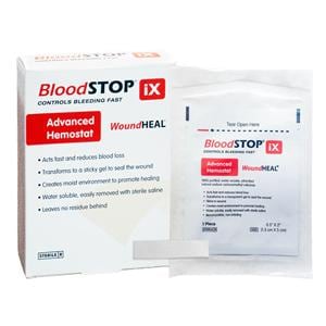 BloodStop Ix Carboxymethyl Cellulose Hemostatic Dressing 1/2x2" Sterile Adhr LF, 10 BX/CA