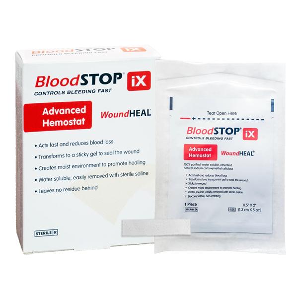 BloodStop Ix Carboxymethyl Cellulose Hemostatic Dressing 1/2x2" Sterile Adhr LF, 10 BX/CA