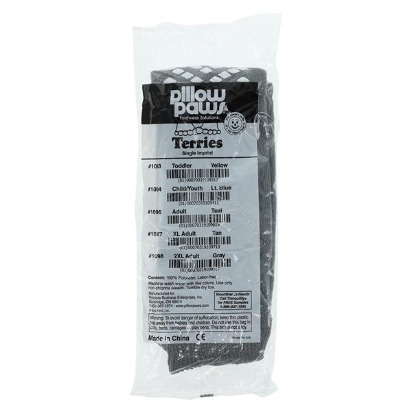 Pillow Paws Patient Slippers 100% Polyester Gray 2X Large Reusable 48/Ca