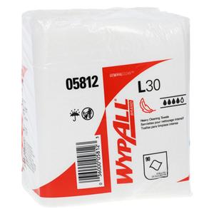 WypAll L30 Cleaning Towel 1/4 Fold Disposable Crepe 12.5 in x 13 in Wt 1080/Ca