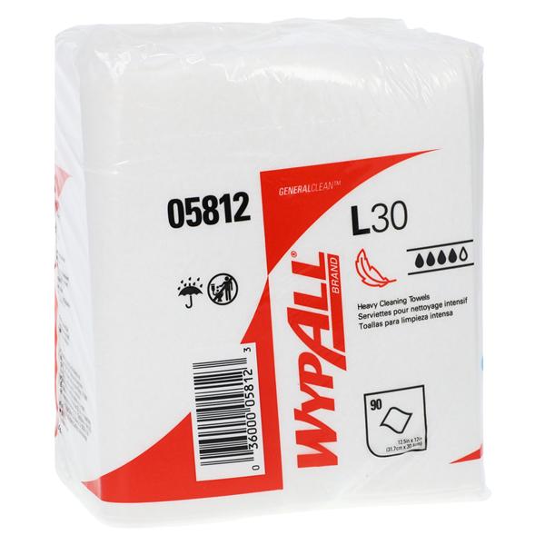 WypAll L30 Cleaning Towel 1/4 Fold Disposable Crepe 12.5 in x 13 in Wt 1080/Ca
