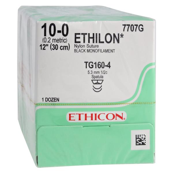 Ethilon Suture 10-0 1x12" Nylon Monofilament TG160-4/TG160-4 Black 12/Bx