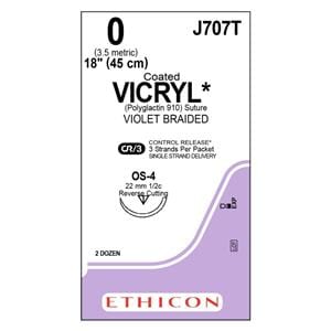 Vicryl Suture 0 3x18" Polyglactin 910 Braid OS-4 Violet 24/Bx