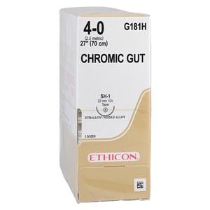 Suture 4-0 27" Chromic Gut Monofilament SH-1 Brown 36/Bx