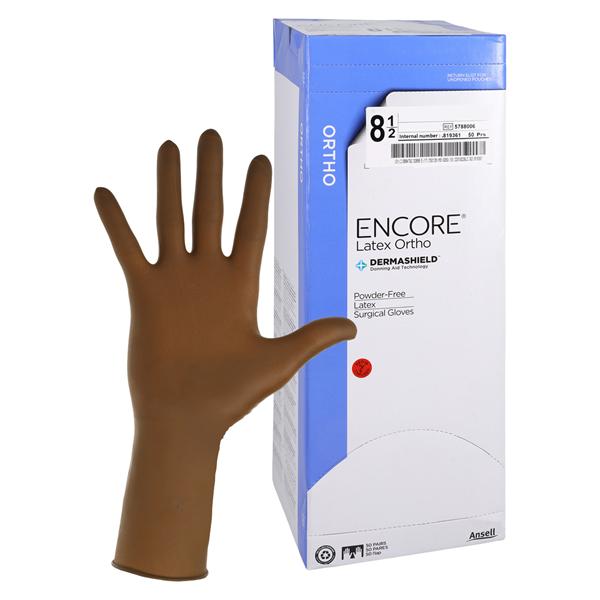 ENCORE Latex Ortho Surgical Gloves 8.5 Standard Brown