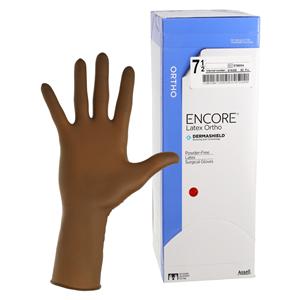 ENCORE Latex Ortho Surgical Gloves 7.5 Standard Brown
