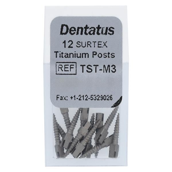 Surtex Posts Titanium Refill 9.3 mm 1.35 mm Parallel Sided & Tapered End 12/Bx
