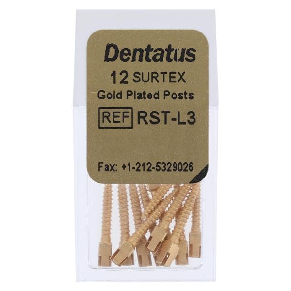Surtex Posts Gold Plated Refill Long 1.35 mm 12/Bx